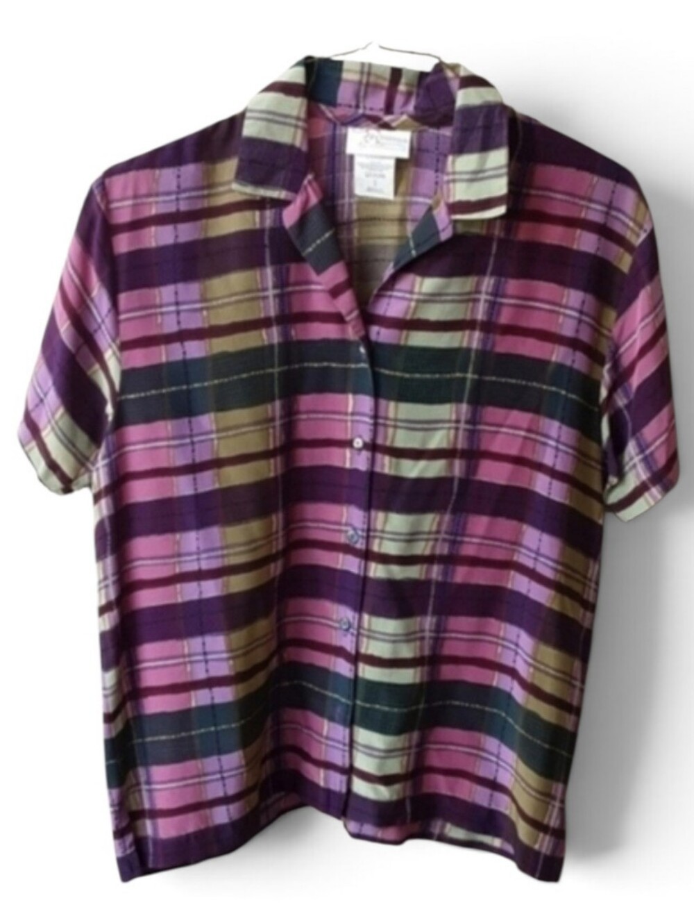 Plaid‎ Silk Sportfolio by Marcia top